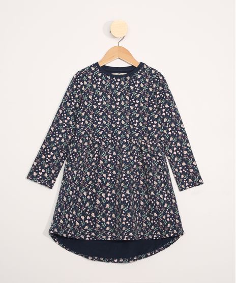 Vestido-de-Moletom-Infantil-Manga-Longa-Estampado-Floral-Azul-Marinho-9806450-Azul_Marinho_1