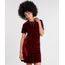 Vestido-Feminino-em-Veludo-Curto-Manga-Curta-Decote-Redondo-Vinho-9143806-Vinho_1