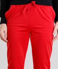 Calca-Feminina-Jogger-Esportiva-em-Moletom-Elastico-na-Barra-Vermelha-8891916-Vermelho_4