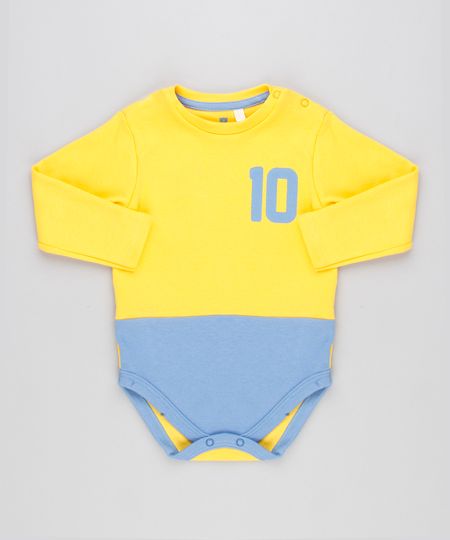 Body-Infantil-Brasil-Camisa-10-com-Recorte-Manga-Longa-Decote-Redondo-Amarelo-9154234-Amarelo_1