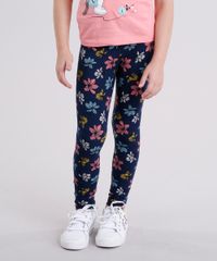 Calca-Legging-Infantil-Estampada-Floral-em-Algodao---Sustentavel-Azul-Marinho-9135816-Azul_Marinho_1