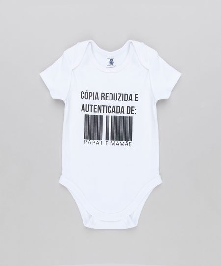 Body-Infantil--Copia-Reduzida-e-Autenticada-de-Papai-e-Mamae--Manga-Curta-Decote-Redondo-em-Algodao---Sustentavel-Branco-8915287-Branco_1