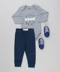 Body-Infantil--Na-Casa-Da-Vovo-Quem-Manda-Sou-Eu--Manga-Longa-Decote-Redondo-em-Algodao---Sustentavel-Cinza-Mescla-8920442-Cinza_Mescla_3