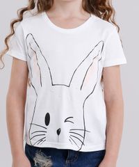 Blusa-Infantil-Coelho-com-Perolas-Manga-Curta-Decote-Redondo-em-Algodao---Sustentavel-Off-White-9140686-Off_White_4