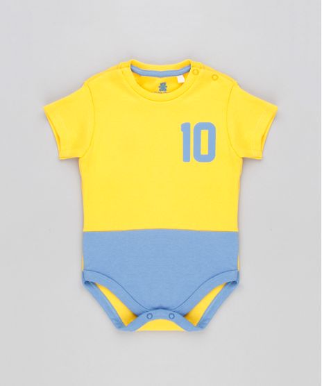 Body-Infantil-Brasil-Camisa-10-com-Recorte-Manga-Curta-Decote-Redondo-Amarelo-9154228-Amarelo_1