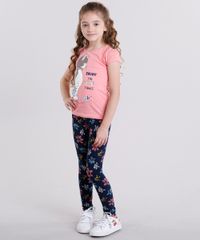 Blusa-Infantil-Gatinho-com-Glitter-Manga-Curta-Decote-Redondo-em-Algodao---Sustentavel-Rosa-9136904-Rosa_3