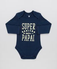Body-Infantil--Super-Bonitao-Igual-Ao-Papai--Manga-Longa-Decote-Redondo-em-Algodao---Sustentavel-Azul-Marinho-8920449-Azul_Marinho_1