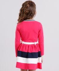 Vestido-Infantil-com-Laco-Manga-Longa-em-Algodao---Sustentavel-Rosa-Escuro-8622599-Rosa_Escuro_2