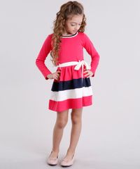 Vestido-Infantil-com-Laco-Manga-Longa-em-Algodao---Sustentavel-Rosa-Escuro-8622599-Rosa_Escuro_3