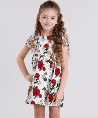 Vestido-Infantil-Estampado-Floral-em-Jacquard-Manga-Curta-Rose-8911820-Rose_1