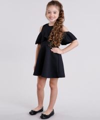 Vestido-Infantil-Open-Shoulder-Matelasse-com-Babado-Manga-Curta-Preto-9140689-Preto_3