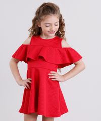 Vestido-Infantil-Open-Shoulder-Matelasse-com-Babado-Manga-Curta-Vermelho-9140689-Vermelho_1