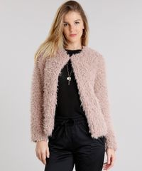 Casaco-Feminino-de-Pelo-Manga-Longa-Decote-Redondo-Rose-8860502-Rose_1