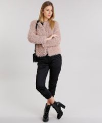 Casaco-Feminino-de-Pelo-Manga-Longa-Decote-Redondo-Rose-8860502-Rose_3