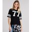 Blusa-Feminina-Esportiva--77--com-Listras-Manga-Curta-Decote-Redondo-Preta-9129699-Preto_1