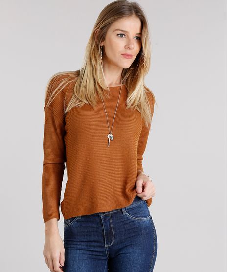 Sueter-Feminino-Basico-Amplo-em-Trico-Decote-Canoa-Caramelo-9081902-Caramelo_1