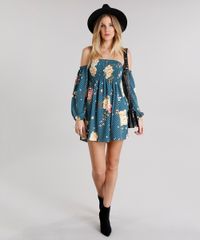 Vestido-Feminino-Ciganinha-Estampado-Floral-Curto-Manga-Longa-Verde-8899166-Verde_3