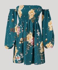 Vestido-Feminino-Ciganinha-Estampado-Floral-Curto-Manga-Longa-Verde-8899166-Verde_5