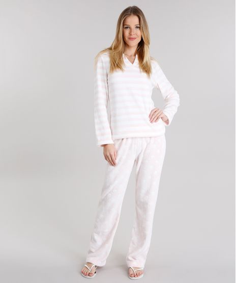 Pijama-Feminino-Estampado-em-Fleece-Manga-Longa-Rosa-Claro-8877221-Rosa_Claro_1