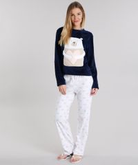 Pijama-Feminino-Urso-em-Fleece-Manga-Longa-Azul-Marinho-8901845-Azul_Marinho_1