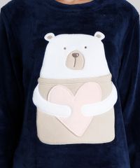 Pijama-Feminino-Urso-em-Fleece-Manga-Longa-Azul-Marinho-8901845-Azul_Marinho_3