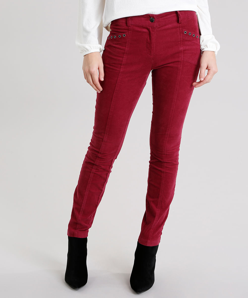 calça jeans de veludo feminina