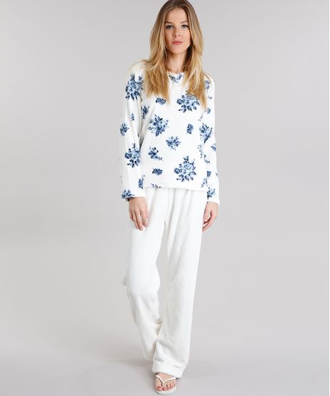 Pijama-Feminino-Estampado-Floral-em-Fleece-Manga-Longa-Off-White-8875840-Off_White_1