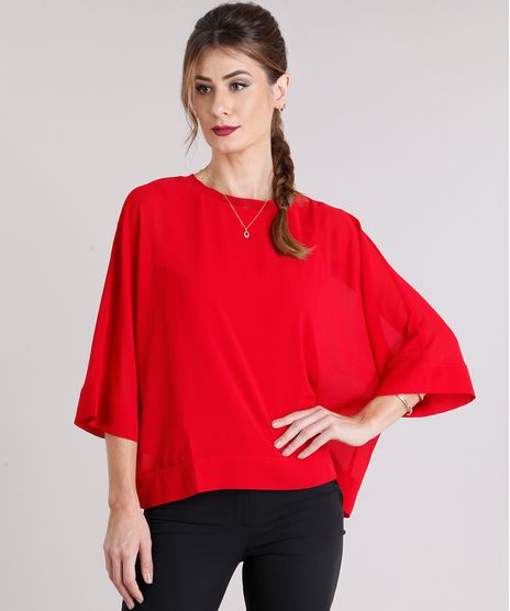 Blusa-Feminina-Ampla-com-Transparencia-Manga-Longa-Vermelha-8892190-Vermelho_1