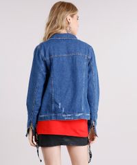 Jaqueta-Jeans-Feminina-Destroyed-com-Ziper-na-Manga-Azul-Escuro-9113171-Azul_Escuro_2