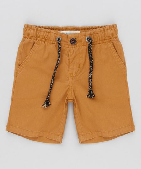 Bermuda-Infantil-Basica-com-Bolsos-em-Algodao---Sustentavel-Caramelo-8676770-Caramelo_1