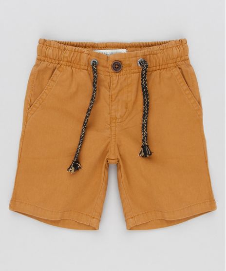 Bermuda-Infantil-Basica-com-Bolsos-em-Algodao---Sustentavel-Caramelo-8676770-Caramelo_1
