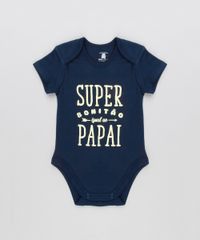 Body-Infantil--Super-Bonitao-Igual-Ao-Papai--Manga-Curta-Decote-Redondo-em-Algodao---Sustentavel-Azul-Marinho-8915280-Azul_Marinho_1