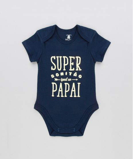 Body-Infantil--Super-Bonitao-Igual-Ao-Papai--Manga-Curta-Decote-Redondo-em-Algodao---Sustentavel-Azul-Marinho-8915280-Azul_Marinho_1