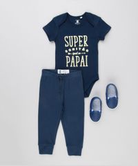 Body-Infantil--Super-Bonitao-Igual-Ao-Papai--Manga-Curta-Decote-Redondo-em-Algodao---Sustentavel-Azul-Marinho-8915280-Azul_Marinho_3