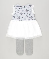Vestido-Infantil--Estampado-de-Borboletas-com-Tule-e-Babado-Sem-Manga---Meia-Calca--Cinza-Mescla-8820641-Cinza_Mescla_1