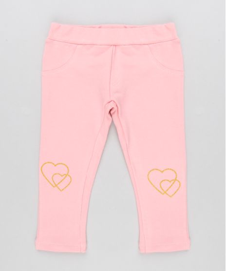 Calca-Legging-Infantil-com-Estampa-de-Coracao-em-Algodao---Sustentavel-Rosa-9151139-Rosa_1