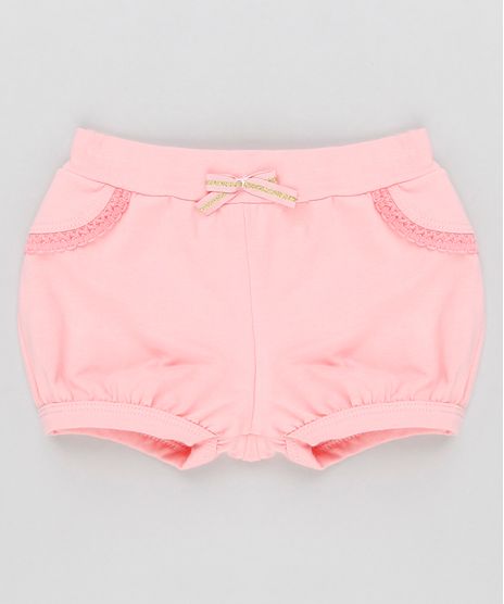 Short-Infantil-Balone-com-Renda-em-Algodao---Sustentavel-Rosa-9058493-Rosa_1