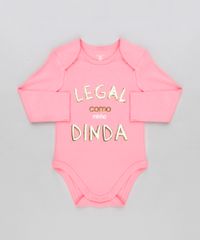 Body-Infantil--Legal-Como-Minha-Dinda--Manga-Longa-Decote-Redondo-em-Algodao---Sustentavel-Rosa-8920257-Rosa_1