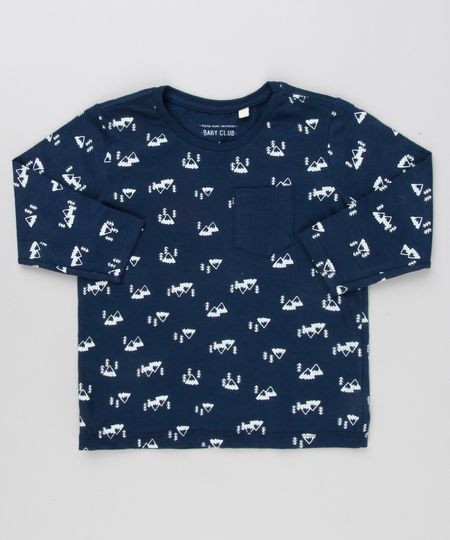 Camiseta-Infantil-Estampada-de-Montanhas-com-Bolso-Manga-Longa-Gola-Careca-Azul-Marinho-9139773-Azul_Marinho_1
