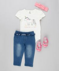 Body-Infantil-Unicornio-Manga-Curta-Decote-Redondo---Faixa-de-Cabelo-com-Laco-em-Algodao---Sustentavel-Off-White-9137710-Off_White_3