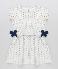 Vestido-Infantil-Estampado-de-Poa-com-Lacos-em-Moletom-Manga-Curta-Decote-Redondo-Cinza-Mescla-Claro-9140863-Cinza_Mescla_Claro_1