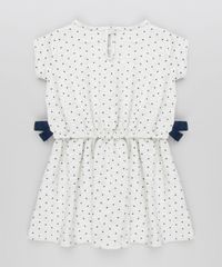 Vestido-Infantil-Estampado-de-Poa-com-Lacos-em-Moletom-Manga-Curta-Decote-Redondo-Cinza-Mescla-Claro-9140863-Cinza_Mescla_Claro_2