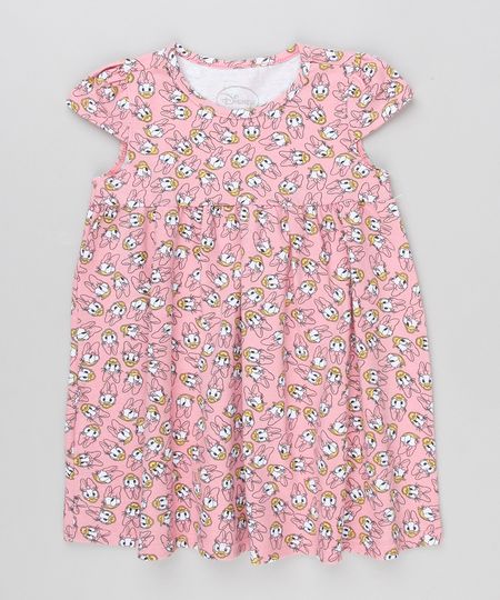 Vestido-Infantil-Margarida-Estampado-Manga-Curta-Decote-Redondo-em-Algodao---Sustentavel-Rosa-9169077-Rosa_1