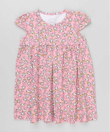 Vestido-Infantil-Margarida-Estampado-Manga-Curta-Decote-Redondo-em-Algodao---Sustentavel-Rosa-9169077-Rosa_1