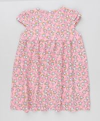 Vestido-Infantil-Margarida-Estampado-Manga-Curta-Decote-Redondo-em-Algodao---Sustentavel-Rosa-9169077-Rosa_2