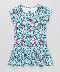 Vestido-Infantil-Estampado-Floral-com-Babado-Manga-Curta-Decote-Redondo-em-Algodao---Sustentavel-Azul-Claro-9152667-Azul_Claro_1