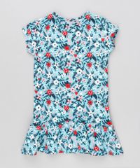 Vestido-Infantil-Estampado-Floral-com-Babado-Manga-Curta-Decote-Redondo-em-Algodao---Sustentavel-Azul-Claro-9152667-Azul_Claro_2