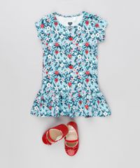 Vestido-Infantil-Estampado-Floral-com-Babado-Manga-Curta-Decote-Redondo-em-Algodao---Sustentavel-Azul-Claro-9152667-Azul_Claro_3