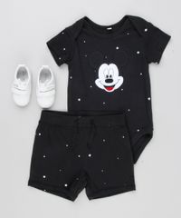 Short-Infantil-Mickey-Estampado-de-Estrelas-em-Algodao---Sustentavel-Preto-8928653-Preto_3