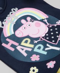 Conjunto-Infantil-de-Blusa-Peppa-Pig-Manga-Curta-Azul-Marinho---Short-Saia-Estampado-de-Poa-com-Laco-em-Algodao---Sustentavel-Amarelo-9079362-Amarelo_4